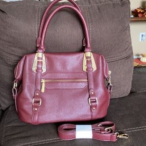 Leather bag Rhododendron color
